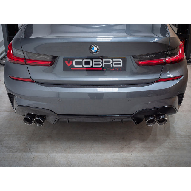 BMW 330e (G20) (19>) Valved Quad Exit Rear Axle Back M3 Style Performance Exhaust