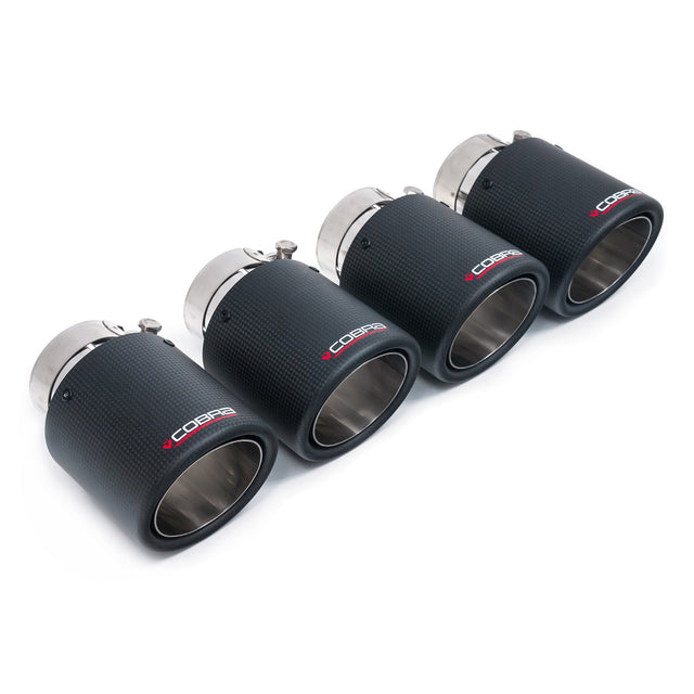 Set of 4 - 4" Inward Rolled Slash Cut Carbon Fibre Tips TP108-CF-4