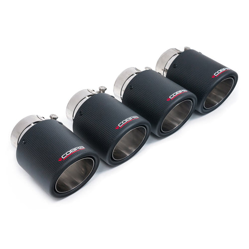 Set of 4 - 4" Inward Rolled Slash Cut Carbon Fibre Tips TP108-CF-4