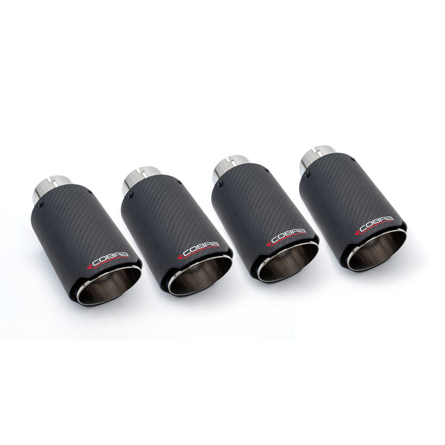 Set of 4 - 3.5" Inward Rolled Slash Cut Carbon Fibre Tips TP111-CF-4