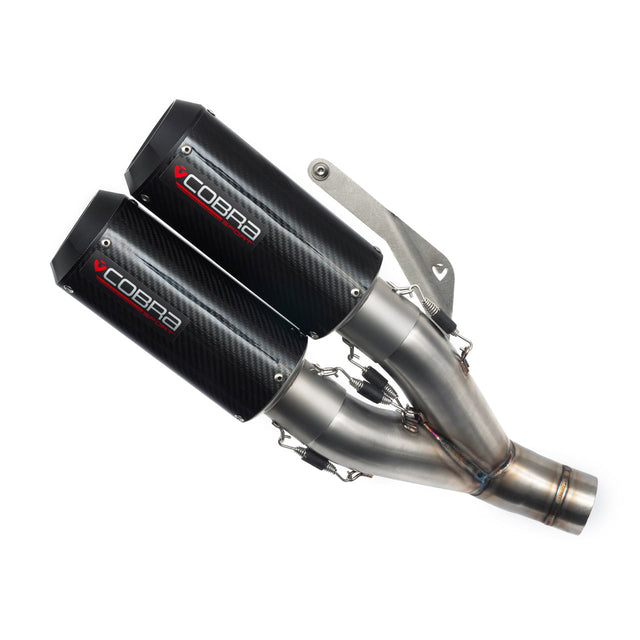 Ducati Monster 821 18-20 Twin Carbon Fibre Silencer Performance Exhaust by Cobra Sport UK