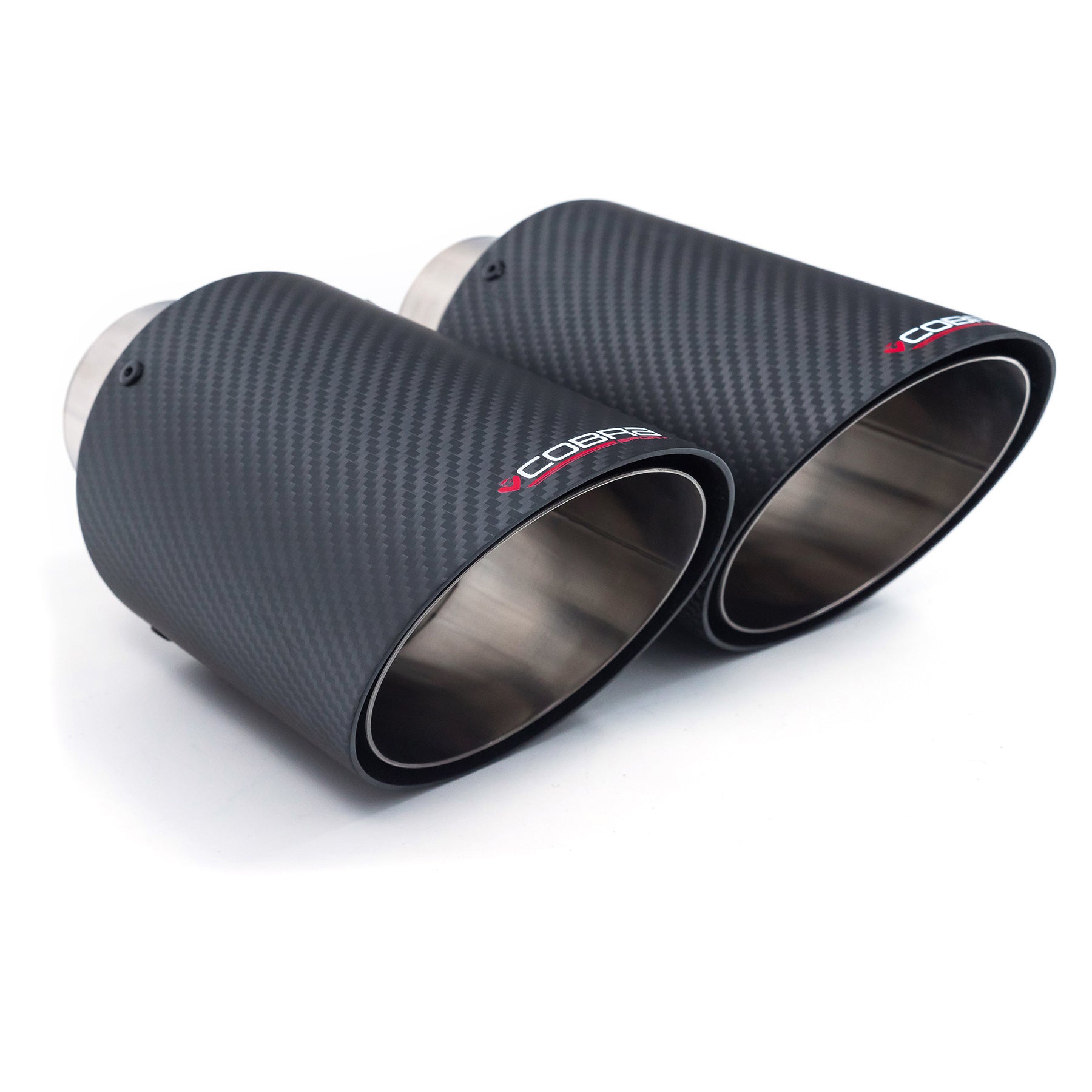 Krtopo 2.5 Inlaat 63Mm Uitlaat Tips Roestvrij Staal En Glanzende Carbon Fiber Auto-Uitlaat Tip, 3.5 Outlet (Matt All Black