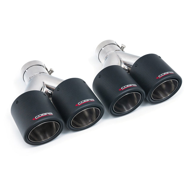 Pair of 4" Twin Inward Rolled Carbon Fibre Tips TP116-CF-2
