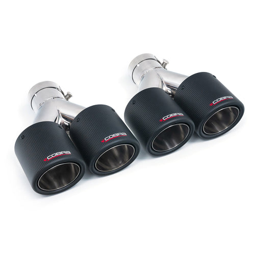 Pair of 4" Twin Inward Rolled Carbon Fibre Tips TP116-CF-2