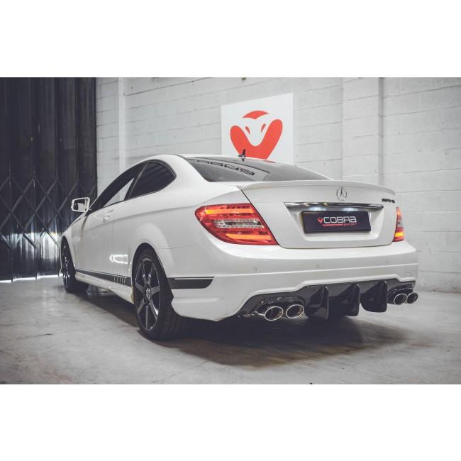 Mercedes W204 C180 (1.6 Litre Turbo Petrol) AMG Quad Performance Exhau ...